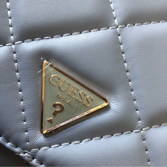 Guess Cessily Convertible Quilted Crossbody Flap Handbag, Pale Blue - Picture 8 of 8